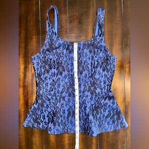 Express Black and Blue Lace Tank Top